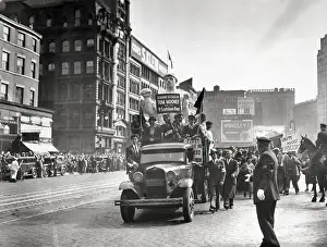 May Day Prints: Truck in Parade with Plaster Figure of Tom Mooney