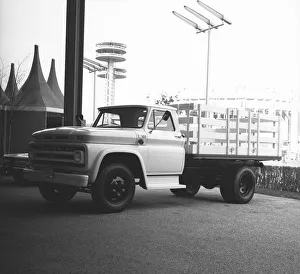 Images Dated 6th November 2006: Truck on parking lot, (B&W)