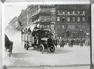 Truck with Troops Scattering Crowds at Potsdam Place