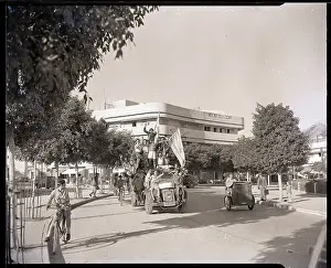 Partition Prints: Truckload of Jewish Youths Cheering