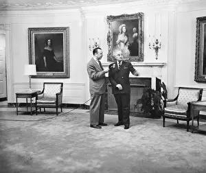 Reception Prints: Truman Gestures During Tv White House To
