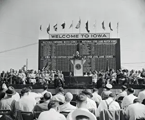 Iowa Prints: Truman Giving Speech in Iowa
