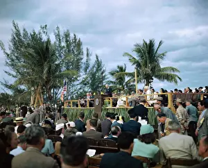 Charles G Prints: Truman Speaking to Crowd