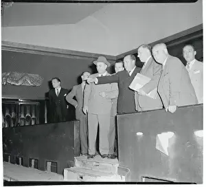 Trygve Lie, Pointing, with Colleagues