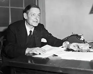 Dress Shirt Prints: Ts Eliot at Desk Inspecting Manuscripts