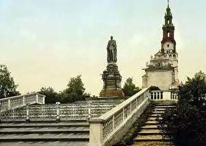 East European Prints: The Tsar Alexander Monument in front of the pilgrimage church Jasna Gora