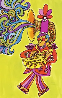 Striding Prints: Tuba Player in Marching Band