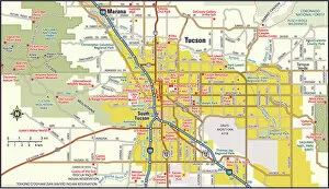 Images Dated 12th November 2017: Tucson, Arizona area map