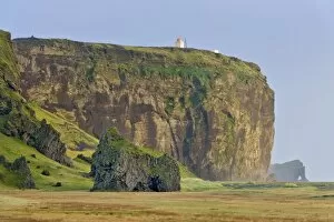 Images Dated 3rd September 2011: Tuff rock with a lighthouse, Dyrholaey, Vik i Myrdal, Southern Region, Iceland
