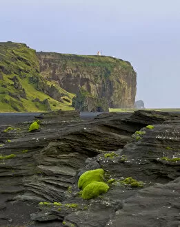 Images Dated 3rd September 2011: Tuff rock with a lighthouse, Dyrholaey, Vik i Myrdal, Southern Region, Iceland