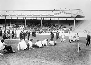 Prints of (Original Caption). London, England. Olympic Games 1908, Tug of War Capturing Glory: A Journey Through Olympic History: Tug of War Contest