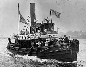 Tugboat Prints: Tugboat with Women's Suffrage Banners