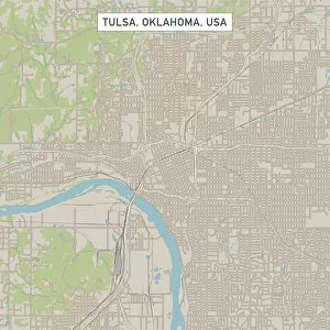 Images Dated 14th July 2018: Tulsa Oklahoma US City Street Map