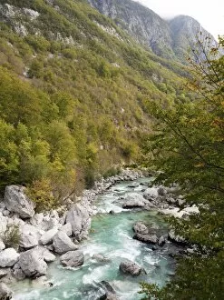 Images Dated 13th October 2011: Turqouise Soca river near Bovec, Soca Valley, Triglav National Park, Slovenia, Europe