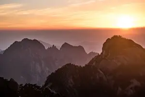 Huangshan Prints: turtle peak view point, Huangshan (Yellow Mountains), Eastern China