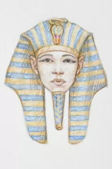 Vertical Image Gallery: Tutankhamen wearing headress