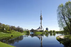 Images Dated 26th April 2012: TV Tower, Olympiaturm Tower, Olympiapark, Munich, Bavaria, Germany, Europe, PublicGround