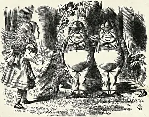 Humorous And Satirical Art Prints: Tweedledum and Tweedledee by John Tenniel