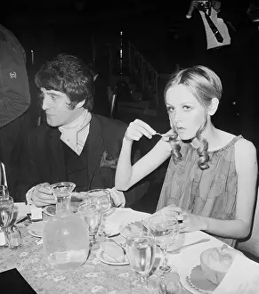 Twiggy Eating at Party