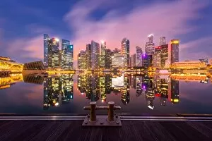 Images Dated 20th May 2016: Twilight Downtown Singapore city
