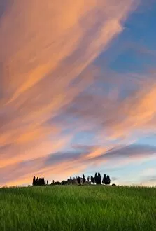 Images Dated 18th June 2016: Twilight Sky over Tuscany Field