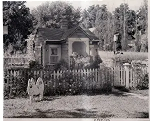 Burlington Prints: Twin Sisters Psoing with Their Dog