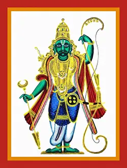Bells Prints: Two-armed Rama stands in samabhanga