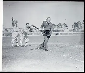 Sarasota Prints: Ty Cobb Batting at Training Camp