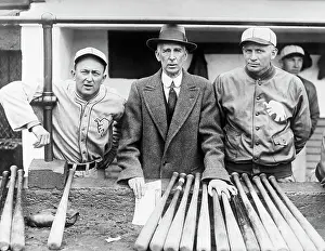 Ty Cobb with Connie Mack and Howard Ehmke