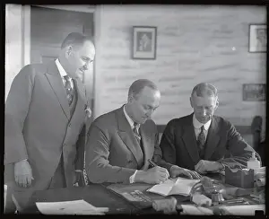 Ty Cobb Baseball Prints: Ty Cobb Signing Contract