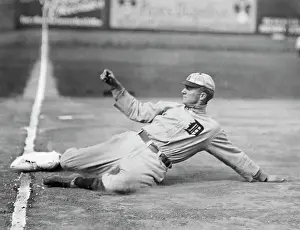 Detroit Prints: Ty Cobb Sliding Into Third Base