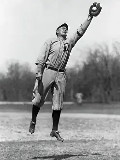 Detroit Prints: Ty Cobb Stretching to Make a Catch