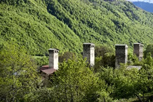 Images Dated 21st May 2016: Typical Svanetian tower in Mestia of Georgia