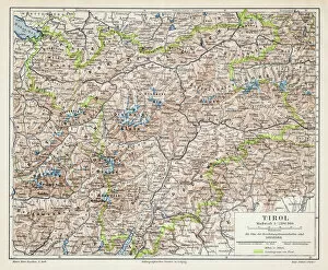 European Alps Collection: Tyrol map 1895