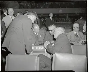 U. N. Officials Having Conversation at Session