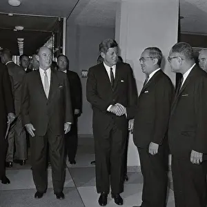 Burmese Prints: U Thant Greeting John F Kennedy
