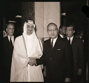 Faisal Prints: U Thant and King Faisal Shake Hands at UN