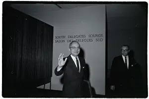 Burmese Prints: U Thant Waving at the United Nations
