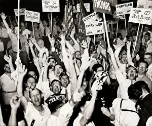 Huty32305 Prints: UAW Delegates Cheer Lewis