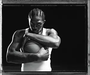 Udonis Haslem NBA Player Portrait Cradling The Basketball