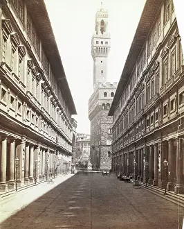 Courtyard Prints: Uffizi Palace and Palazzo Vecchio Campanile