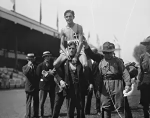 Honor Prints: Ugo Frigerio Being Carried at Olympic Games