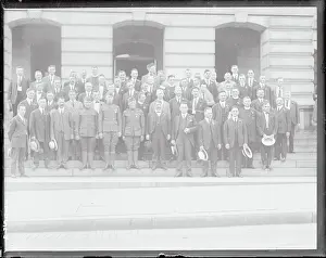 Organization Prints: Ukrainian Group Posing Outside Building