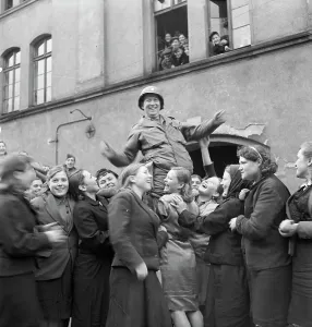 Liberation Prints: Ukrainian Slave Laborers Cheer US Liberators 1944