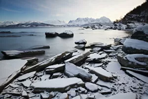 Images Dated 18th February 2012: Ullsfjord near Oldervik in winter, Tromso, Norway, Europe