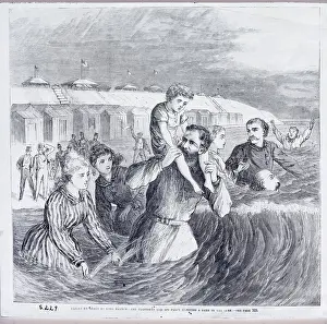 Long Branch Prints: Ulysses Grant Bathing in Ocean with Others