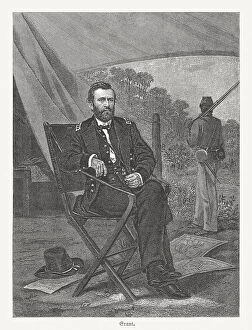 Ulysses Simpson Grant (1822-1885), 18th U.S. president, woodcut, published 1886