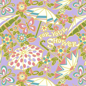 Wrapping Paper Prints: Umbrella Shower Pattern