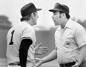 Umpire Al Clark and manager Billy Martin