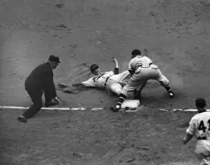 Umpire Prints: Umpire Calls Lou Boudreau Out In Game